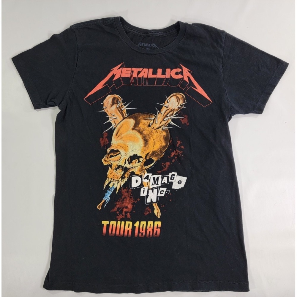 Metallica Damage Inc Skull 1986 Tour Retro Reissue Black T-Shirt Men's Sz M